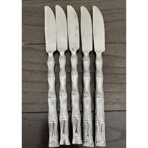 Hampton Stainless Flatware - BAMBOO - Dinner knives  Set of 5